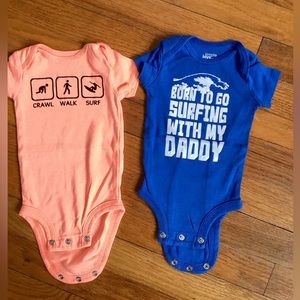 Like new Surf onesie bundle